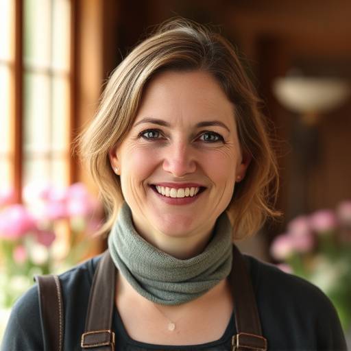 Foto van mevrouw Jansen, eigenaar van Bloemenhof