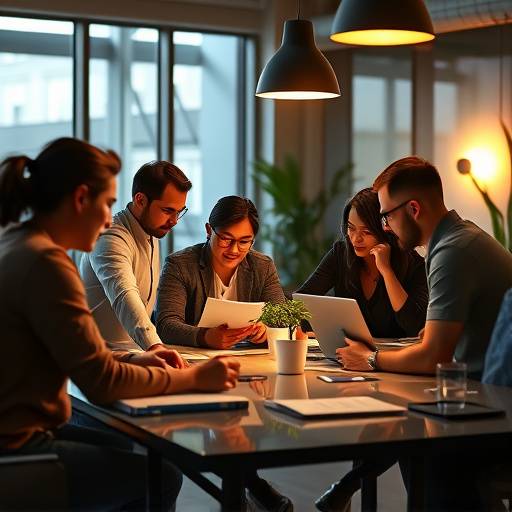 Luminatie van een team dat samenwerkt aan een digitaal project