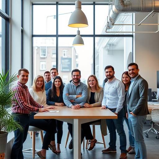 Team van Lumina Creatives in een moderne kantoorruimte