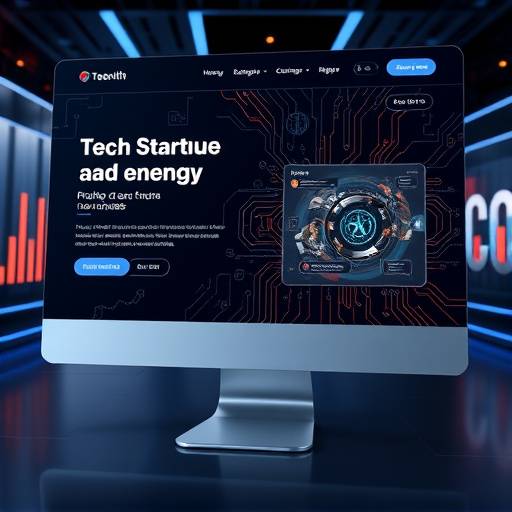 Website ontwerp voor een technologie startup, met een strakke, moderne uitstraling en interactieve elementen.